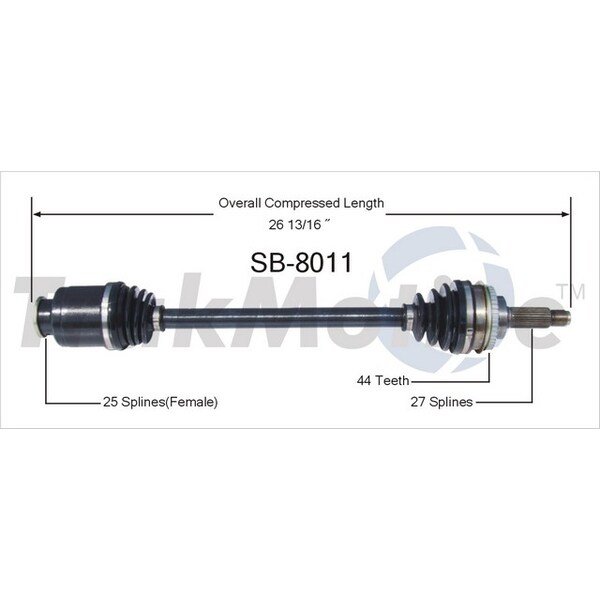 Surtrack Axle Cv Axle Shaft, Sb-8011 SB-8011 - main
